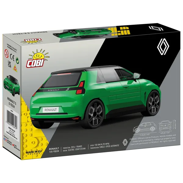 COBI: Renault 5 E-Tech giocattolo da costruzione auto verde (24674) immagine 4