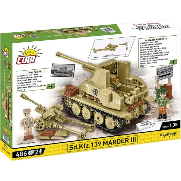 COBI: Sd.Kfz. 139 Marder III carro armato set di costruzione (3131) immagine 6