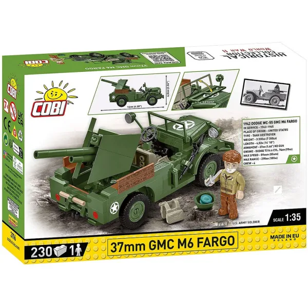 COBI: Seconda Guerra Mondiale 37 mm GMC M6 Fargo set di costruzione (3116) immagine 6