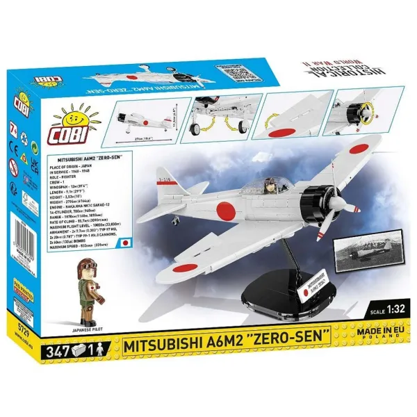 COBI: Set di costruzione aereo Mitsubishi A6M2 Zero-Sen (5729) immagine 7