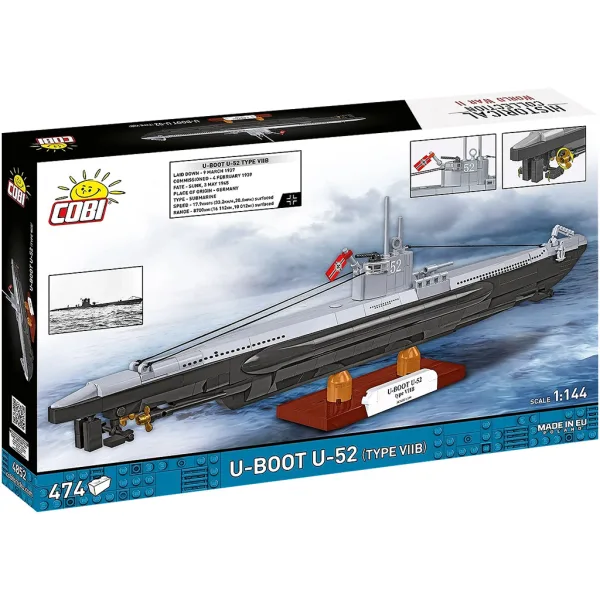 COBI: Sottomarino U-52 della Seconda Guerra Mondiale (Tipo VIIB) - gioco di costruzione (4852) immagine 7