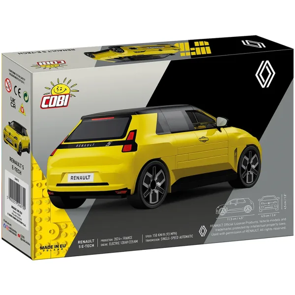COBI: giocattolo da costruzione dellauto Renault 5 E-Tech gialla (24673) immagine 5
