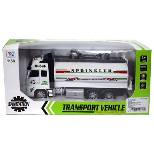Camion cisterna con luci e suoni colore bianco 1/38 immagine 1