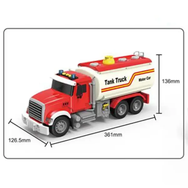 Camion cisterna per il trasporto di carburante ToyStar rosso con effetti luminosi e sonori 36 cm immagine 3