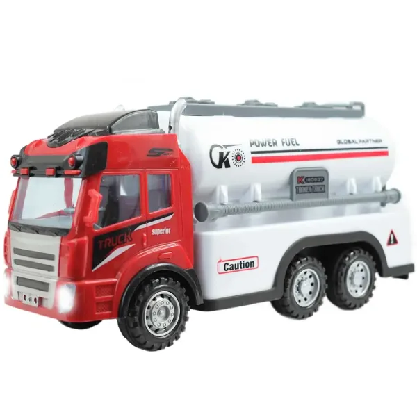 Camion cisterna per trasporto carburante telecomandato RC con effetti luminosi, scala 1/43, 27 MHz, 21 cm immagine 3
