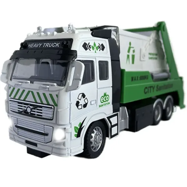 Camion con telecomando RC per rifiuti o container con luci 27MHz 1/36 20cm in due varianti immagine 4