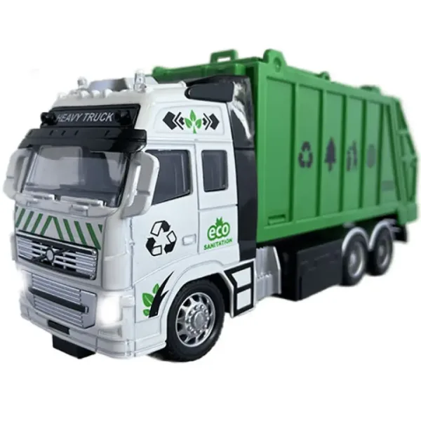 Camion con telecomando RC per rifiuti o container con luci 27MHz 1/36 20cm in due varianti immagine 7