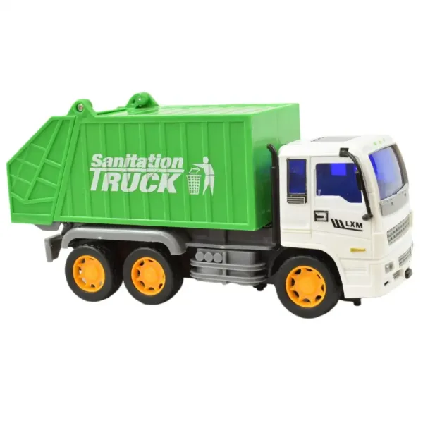Camion da costruzione: Camion della spazzatura con meccanismo a volano 19 cm immagine 2