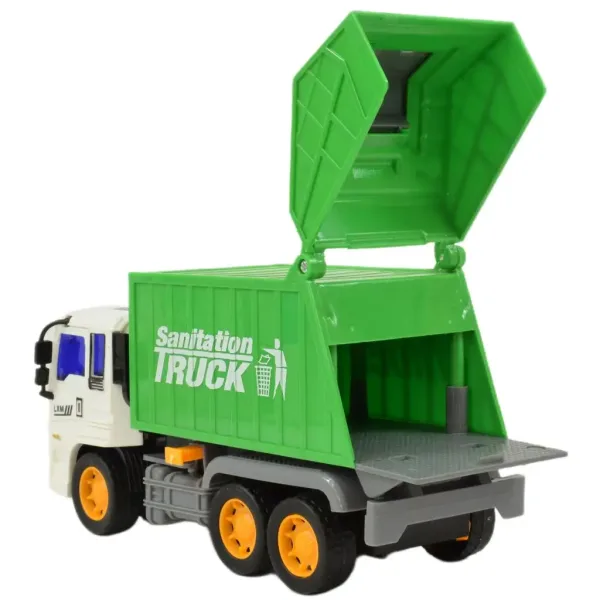 Camion da costruzione: Camion della spazzatura con meccanismo a volano 19 cm immagine 5