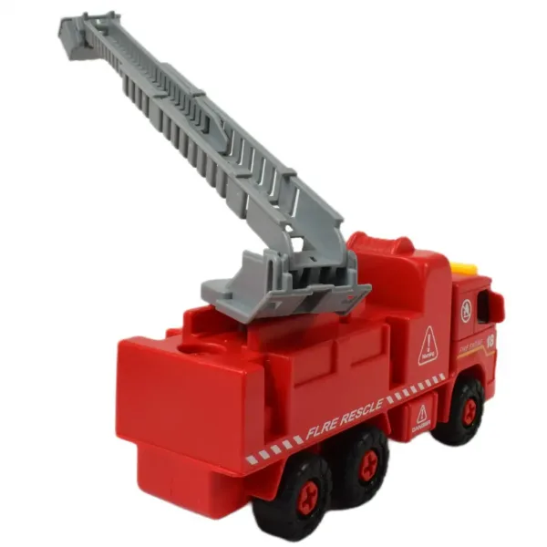 Camion dei pompieri: Autopompa smontabile con gru, attrezzi e suoni 20cm immagine 6