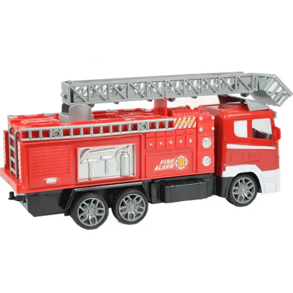 Camion dei pompieri con cestello elevatore telecomandato RC con effetti luminosi, scala 1/24, 27MHz, 30cm immagine 2