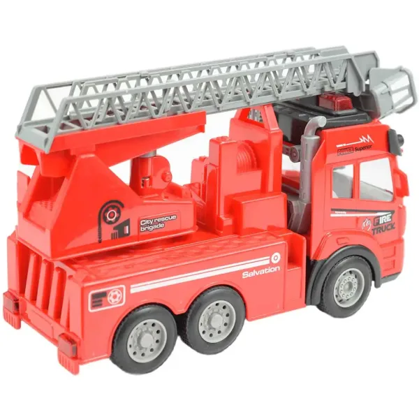 Camion dei pompieri con cestello elevatore telecomandato RC con effetti luminosi, scala 1/48, 27 MHz, 20 cm immagine 2