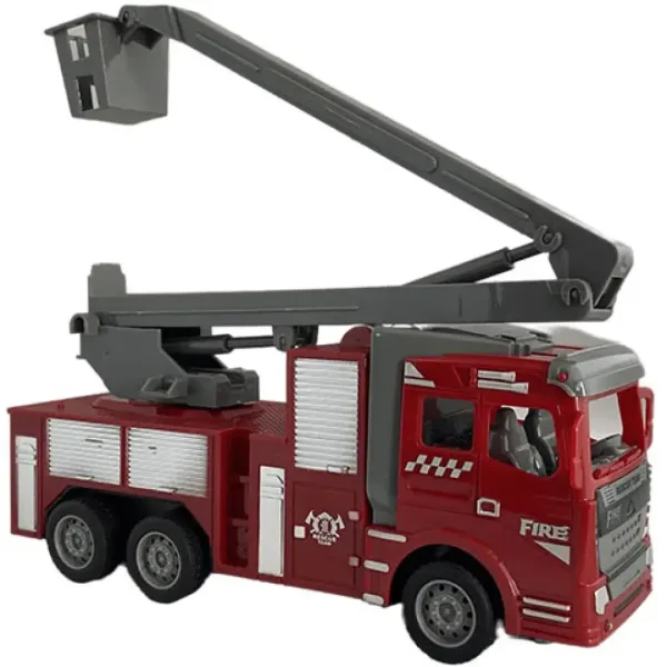 Camion dei pompieri con cestello elevatore telecomandato RC in scala 1/30, 22 cm immagine 2