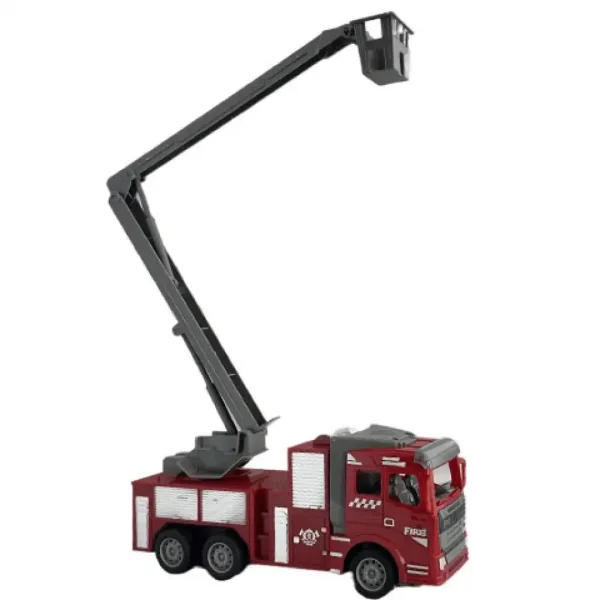 Camion dei pompieri con cestello elevatore telecomandato RC in scala 1/30, 22 cm immagine 3