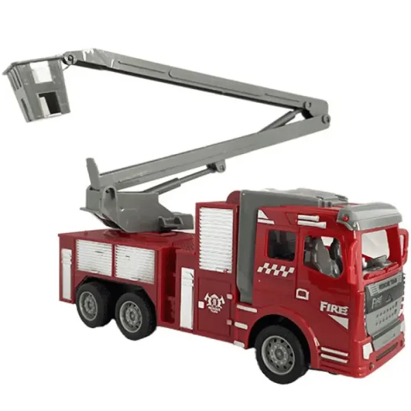 Camion dei pompieri con cestello elevatore telecomandato RC in scala 1/30, 22 cm immagine 4