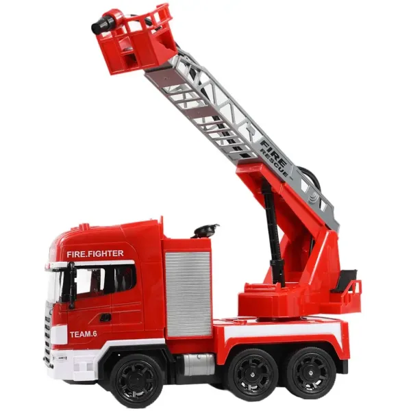 Camion dei pompieri con piattaforma aerea telecomandata RC con idrante, scala 1/24, 27 MHz, 30 cm immagine 4