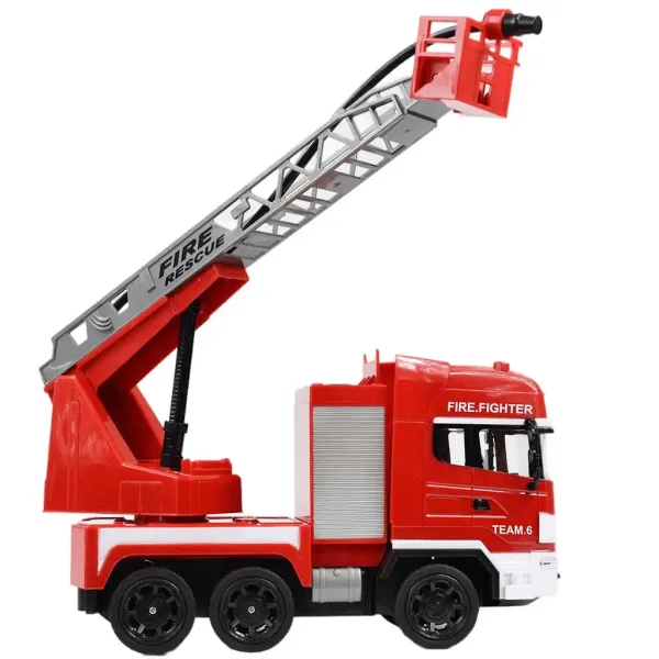 Camion dei pompieri con piattaforma aerea telecomandata RC con idrante, scala 1/24, 27 MHz, 30 cm immagine 5