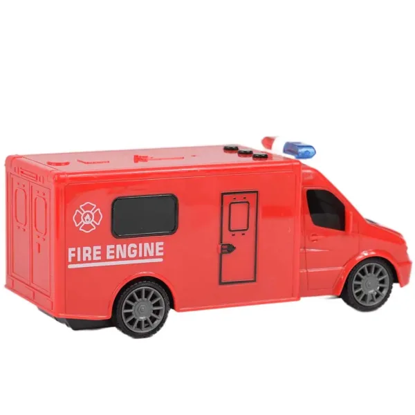 Camion dei pompieri telecomandato RC con effetti luminosi, scala 1/30, 20 cm immagine 2