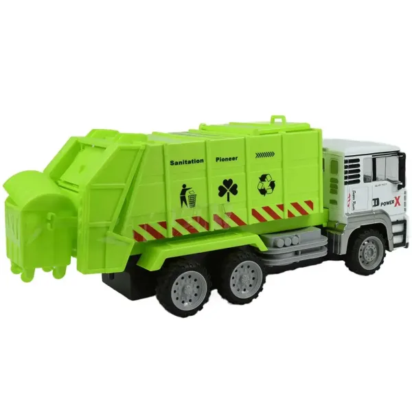Camion della spazzatura con cabina in metallo telecomandato RC con effetti luminosi, scala 1/12, 27MHz, 36cm. immagine 2