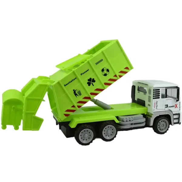 Camion della spazzatura con cabina in metallo telecomandato RC con effetti luminosi, scala 1/12, 27MHz, 36cm. immagine 3