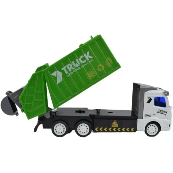 Camion della spazzatura telecomandato RC con luci, scala 1/48, 27MHz, 20cm immagine 4