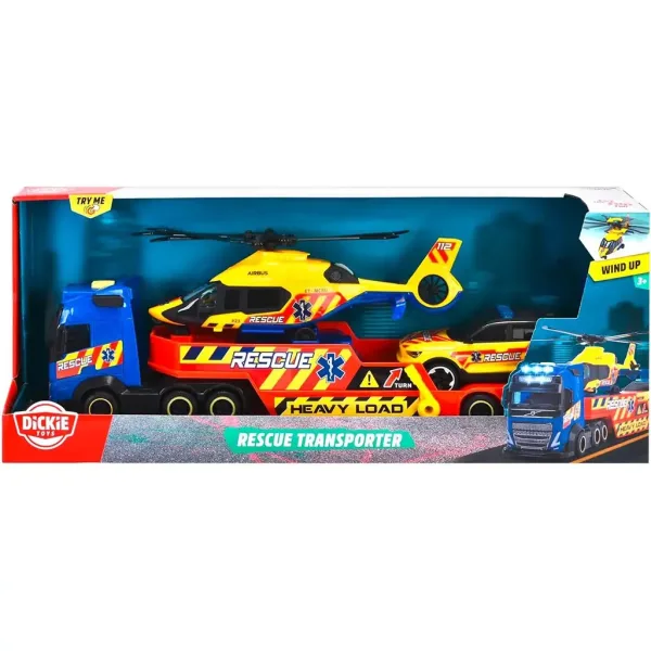 Camion di soccorso con elicottero e auto - Dickie Toys immagine 1