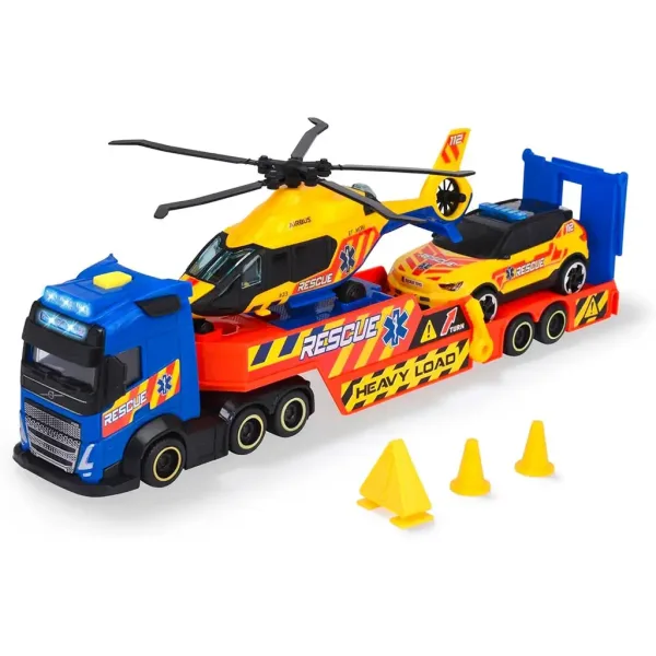 Camion di soccorso con elicottero e auto - Dickie Toys immagine 3
