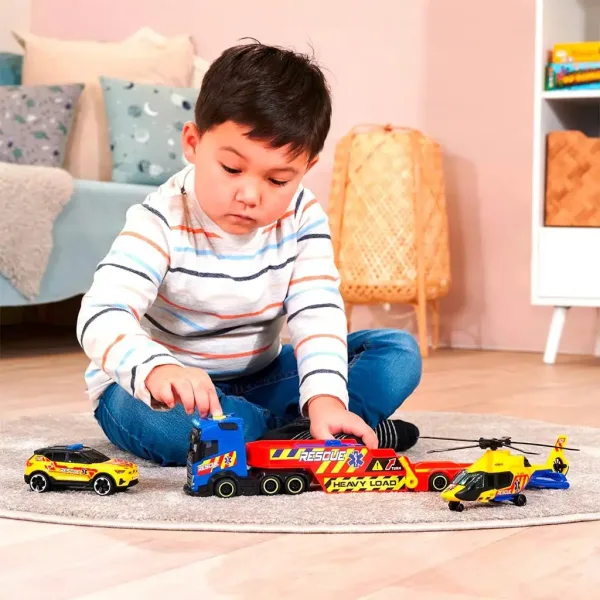 Camion di soccorso con elicottero e auto - Dickie Toys immagine 4