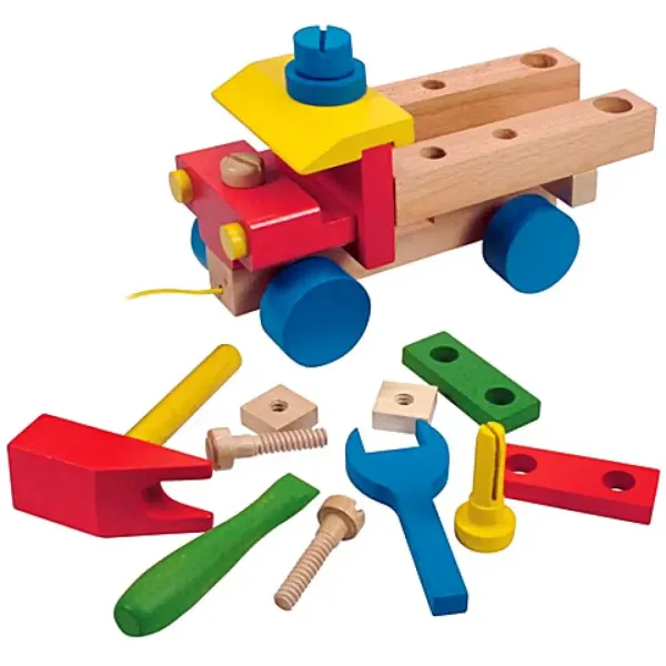 Camion giocattolo in legno assemblabile con 17 pezzi immagine 2