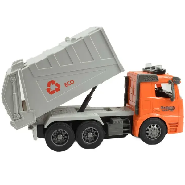 Camion per la raccolta differenziata ECO con telecomando RC con effetti luminosi, scala 1/14, 27MHz, 30cm. immagine 3