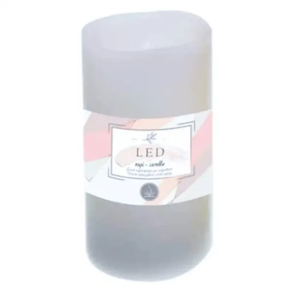 Candela decorativa a LED bianca 7,5x15cm immagine 1