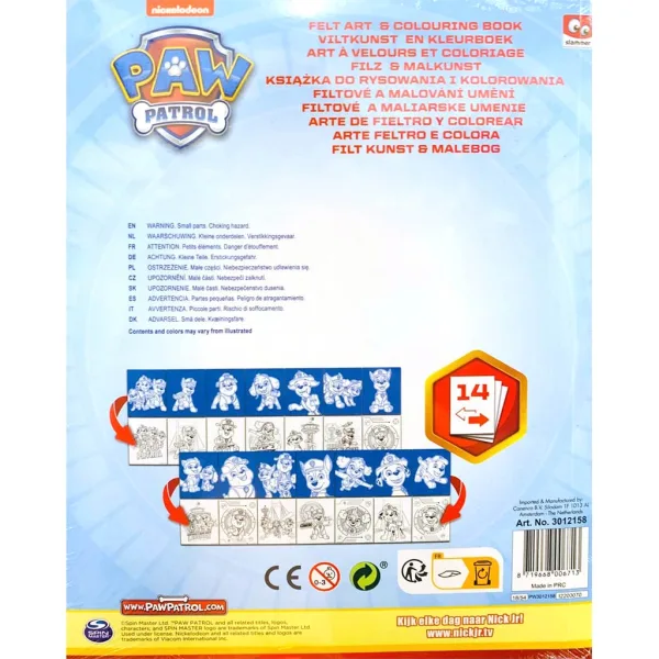 Canenco: Paw Patrol Arte in feltro e libro da colorare immagine 2