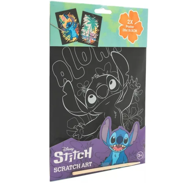 Canenco: Poster da grattare di Stitch, 29x15 cm, set da 2 pezzi immagine 2