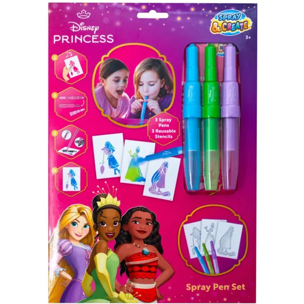 Canenco: Set da colorare Principesse Disney con pennarello spray, in busta formato A4 immagine 1