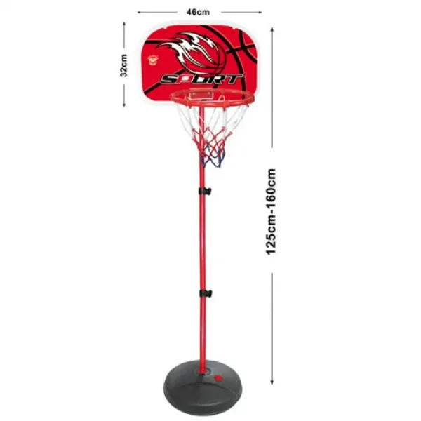 Canestro da basket con supporto e palla, 160 cm immagine 2