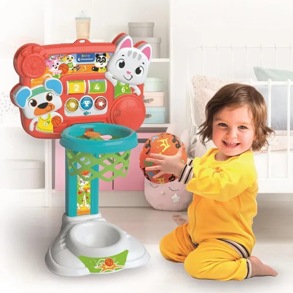 Canestro da basket interattivo con palla morbida - Clementoni baby immagine 4