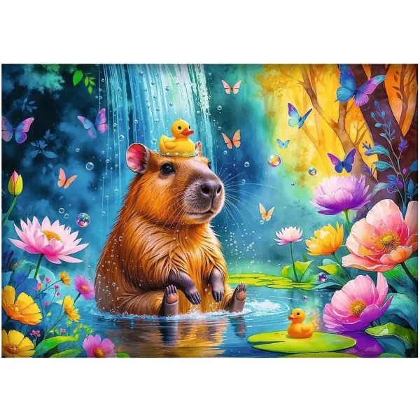 Capibara nellacqua - puzzle da 1000 pezzi - Trefl immagine 2