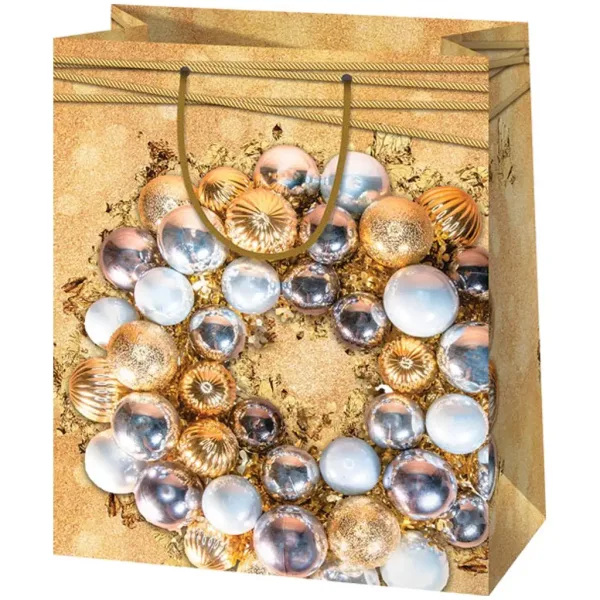 Cardex: Borsa regalo di colore oro di medie dimensioni 17x10x23cm immagine 1