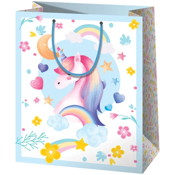 Cardex: Borsa regalo gigante con motivo di unicorno, misura 40x20x56 cm
