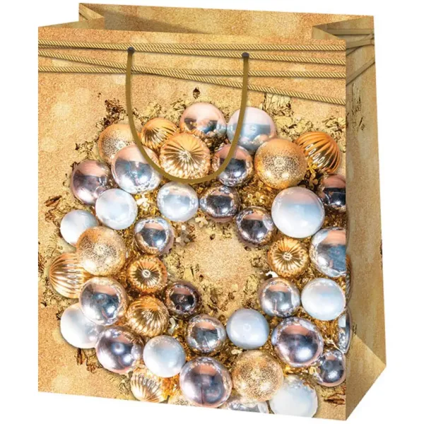 Cardex: Borsa regalo grande color oro 26x13x33cm immagine 1