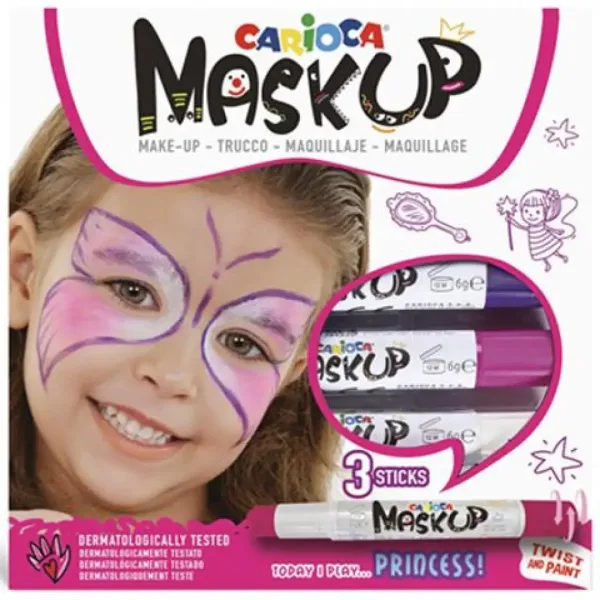 Carioca Maskup: Set di trucco per il viso da principessa con 3 colori immagine 1
