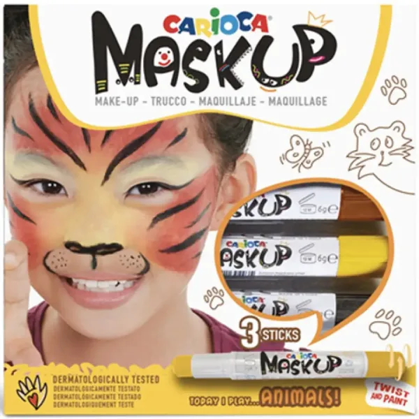 Carioca Maskup: Set trucco viso Tigre con 3 colori immagine 1