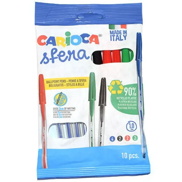 Carioca: Set di 10 penne a sfera colorate Sfera immagine 1