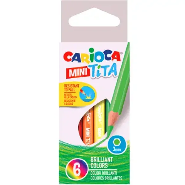 Carioca: Set di matite colorate Mini Tita resistenti alla rottura, 6 pezzi immagine 1
