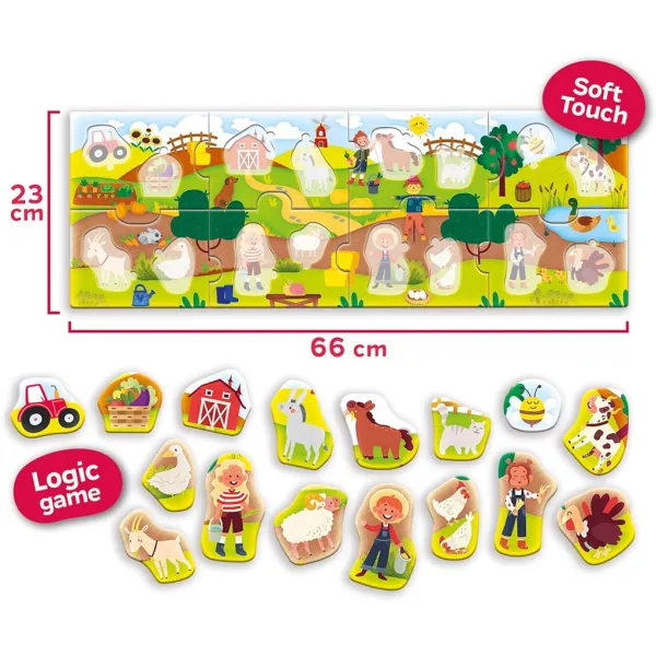 Carotina baby: Puzzle panoramico per bambini 24 pezzi - La Fattoria - Lisciani immagine 2