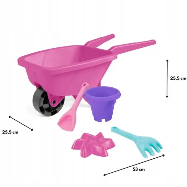 Carriola da sabbia rosa con accessori - Wader immagine 2