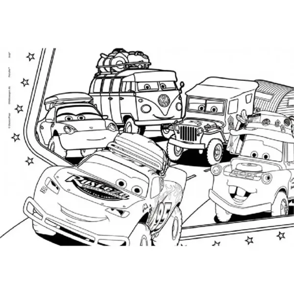 Cars 2 in 1 maxi puzzle da 24 pezzi e album da colorare 70x50 cm - Lisciani immagine 2
