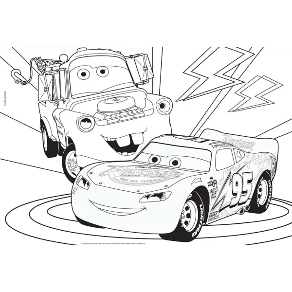 Cars 2 in 1 maxi puzzle da 2x60 pezzi e album da colorare 50x35cm - Lisciani immagine 2