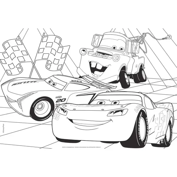 Cars 2 in 1 maxi puzzle da 2x60 pezzi e album da colorare 50x35cm - Lisciani immagine 3