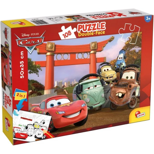 Cars 2 in 1 puzzle da 108 pezzi e album da colorare 50x35cm - Lisciani immagine 1